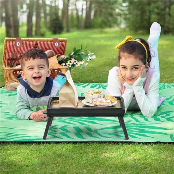 Bed Tray Table with Folding Legs Breakfast Tray Laptop Tray Sofa Tray Rustic - Picture 7 of 8